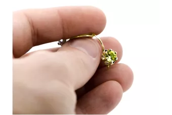 14k geltono aukso Geltonasis peridotas Auskarai Vintažinis stilius vec019y